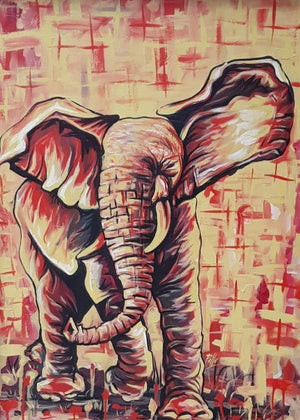 African painting of elephant 