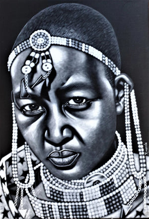 African painting of a maasai woman for sale