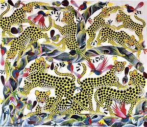 African painting of many leopards for sale