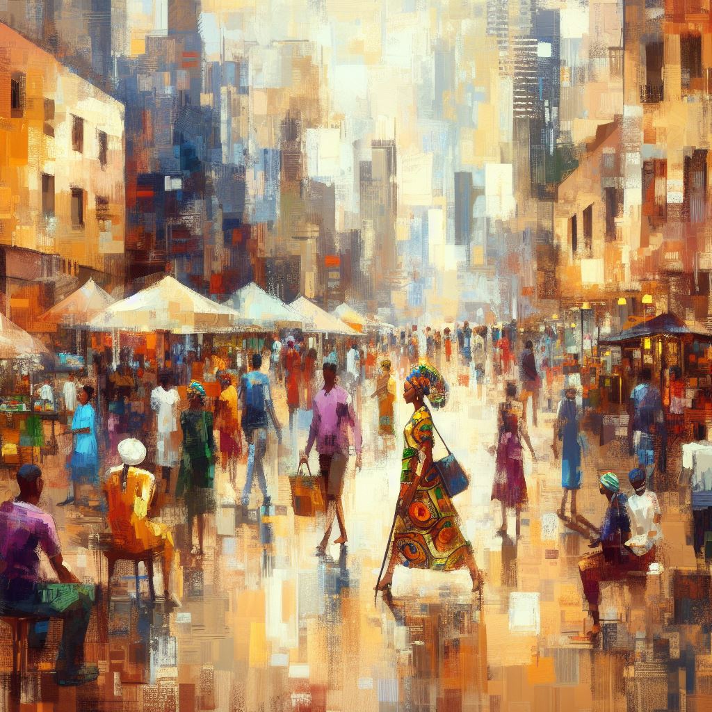 Depicting Africa's Urban Bustle in African Paintings