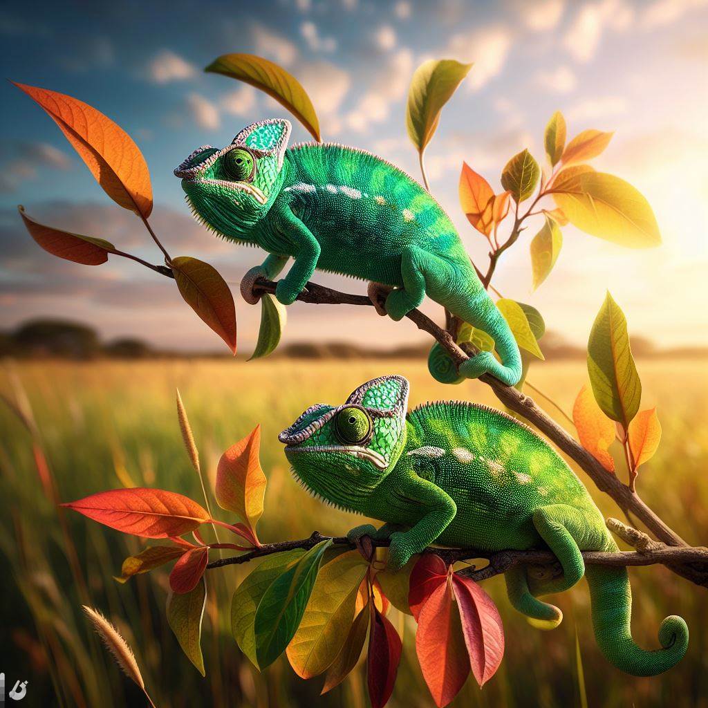 Chameleons in African Paintings