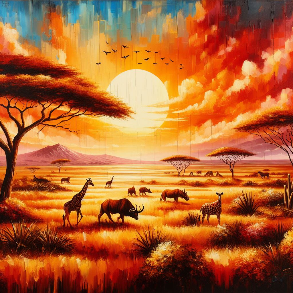 African Savannahs Explored in African Paintings