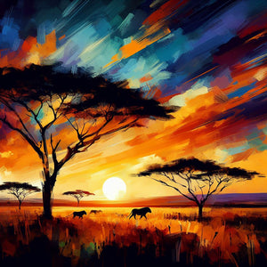 Serengeti's Splendor Through African Paintings