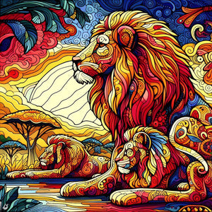 The Iconic Symbolism of Lions in African Paintings