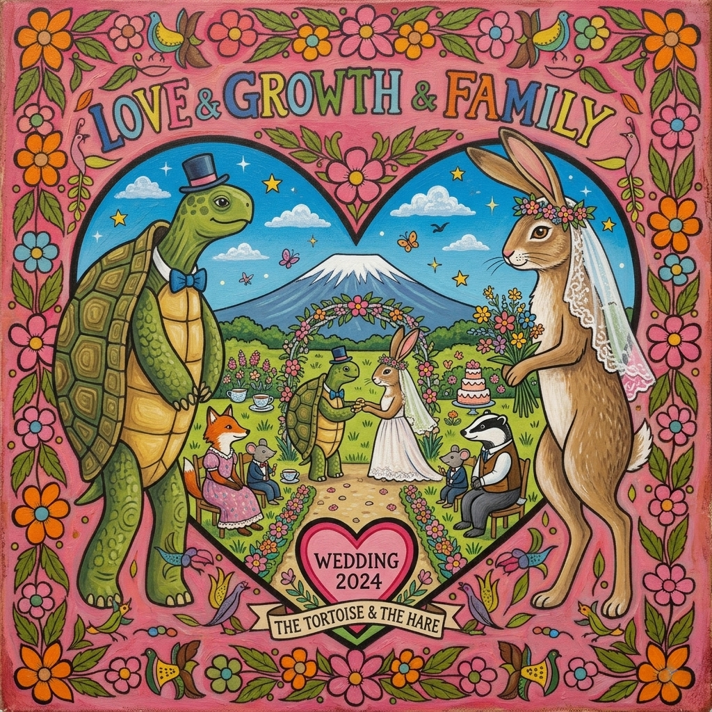 When Love Knows No Species: How We Painted a Tortoise-and-Hare Wedding — And Why We Can Paint Almost Anything You Imagine