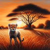 african painting of innocent cheetah