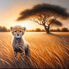 african painting of innocent cheetah