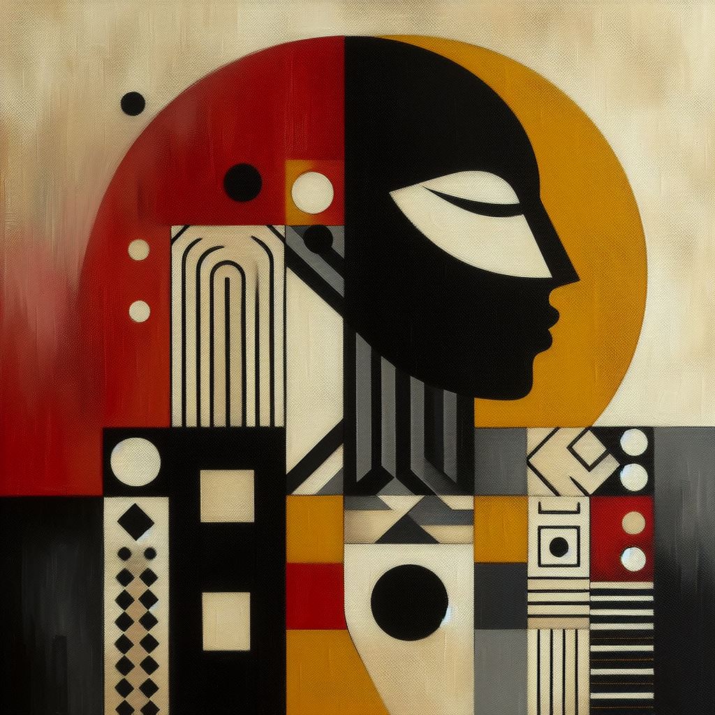 african art of a woman in africa with her eyes closed 