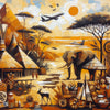african painting of the serengeti abstract