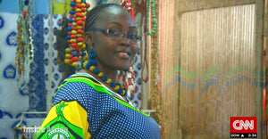 lady african artist smiling