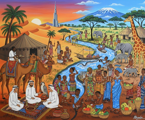 dubai painting merged with africa
