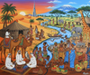 dubai painting merged with africa
