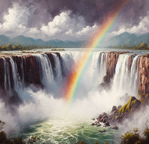 african painting of victoria falls