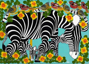 African  art of zebras for sale
