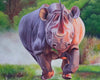 AFRICAN PAINTING OF A RHINO 