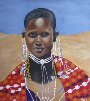 African painting of a woman