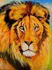 African painting of a real lion 