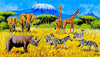 African painting of animals in the wild