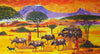 African painting of shepherds and animals