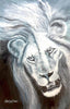 African painting of a white lion