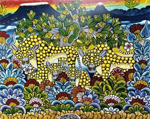 African painting of two cheetahs