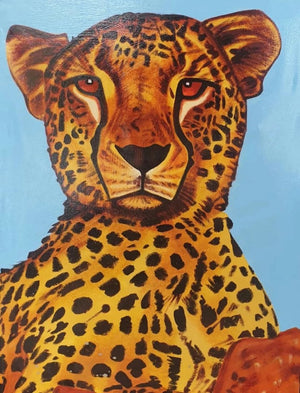 African painting of a leopard online for sale