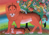 African painting of a leopard