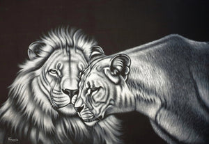 African painting of a large cat for sale