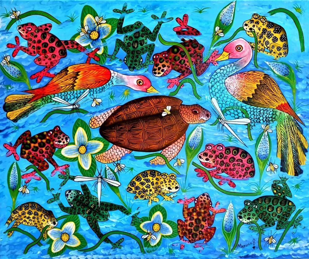 African painting of fishes online