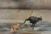 african art of buffalos and lions