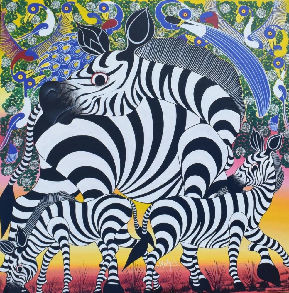 african art of a zebra for sale
