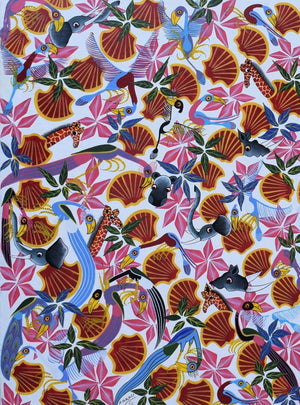 African painting of flowers for sale