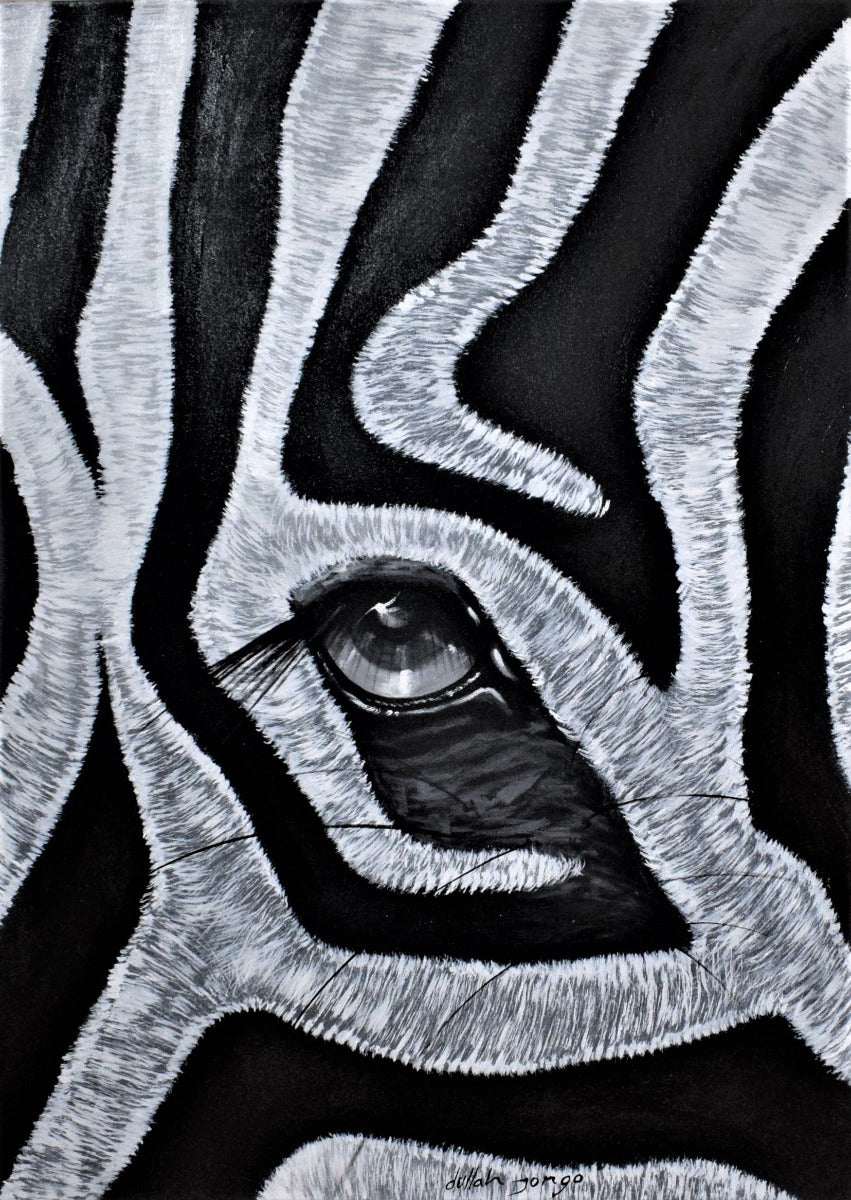 African art of  a zebra's eye
