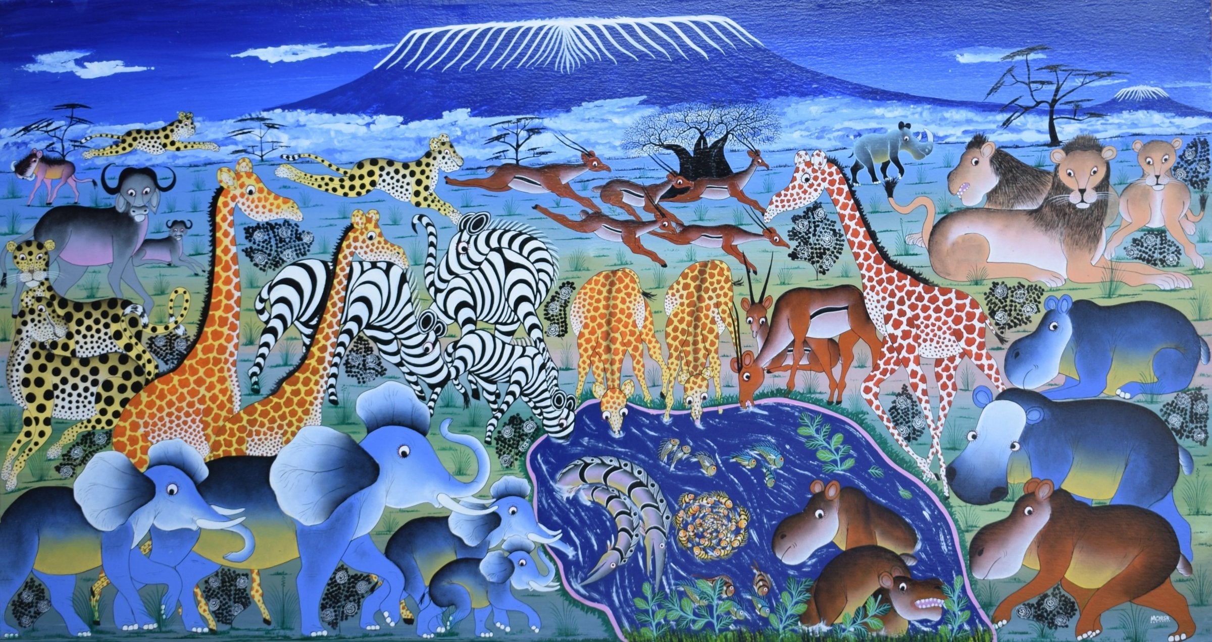 African art of animals in the wild
