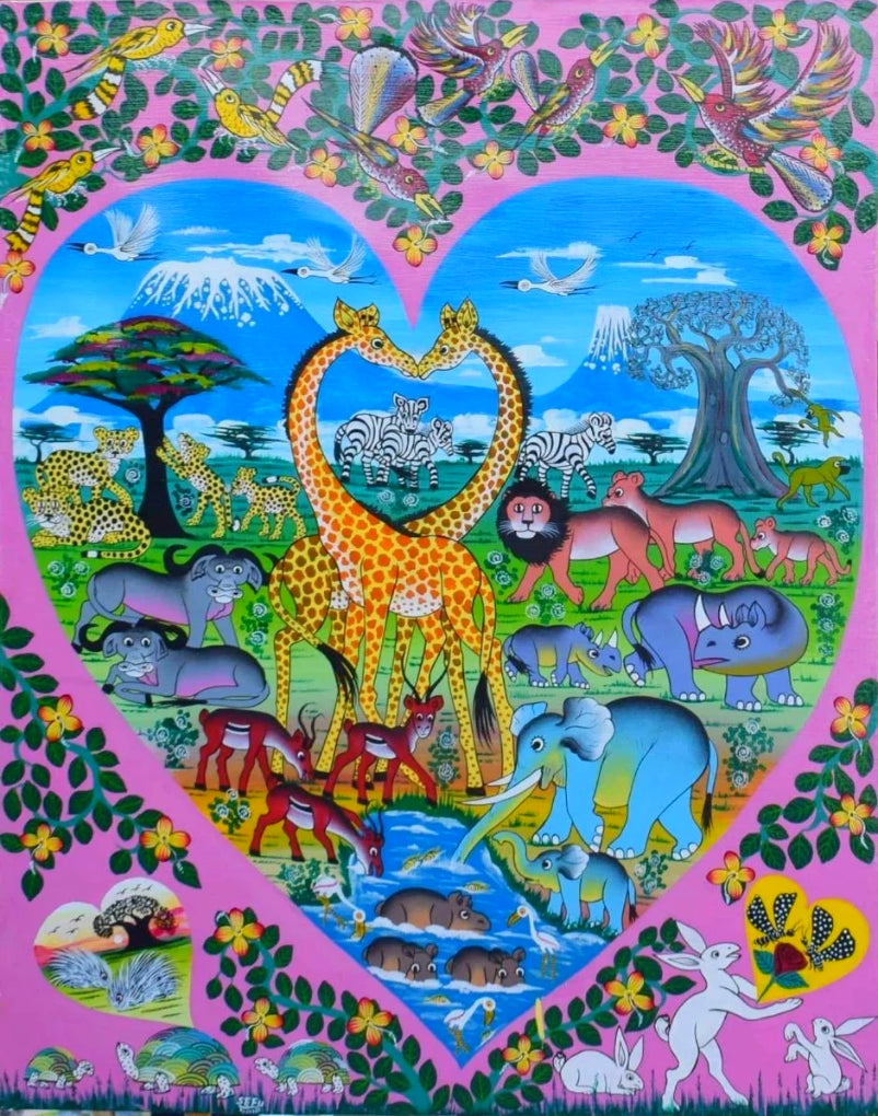  giraffeafrican art of animals for sale