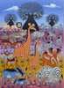 African painting of giraffes and animals for sale