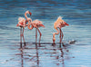 African paintings of flamingos