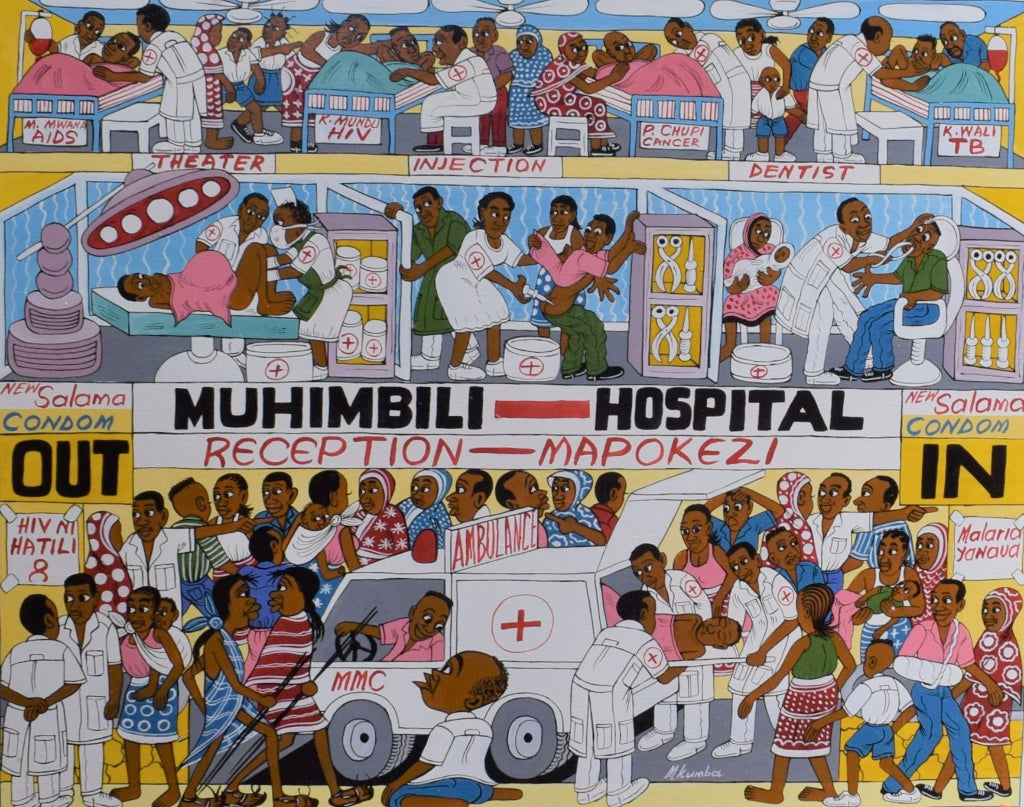African art of a hospital