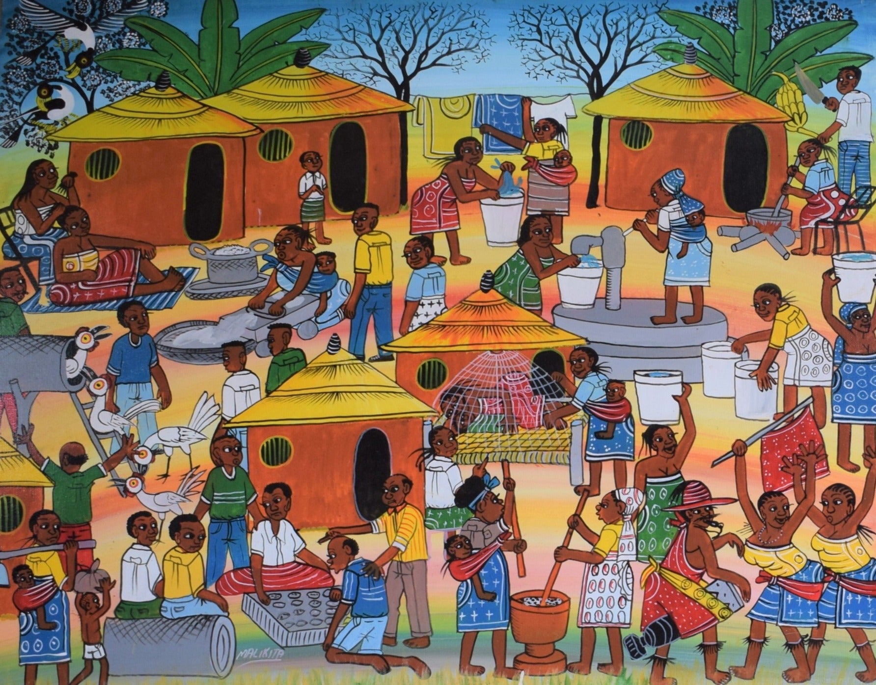 African art of villages for sale