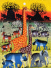 African art of animalsin the evening for sale