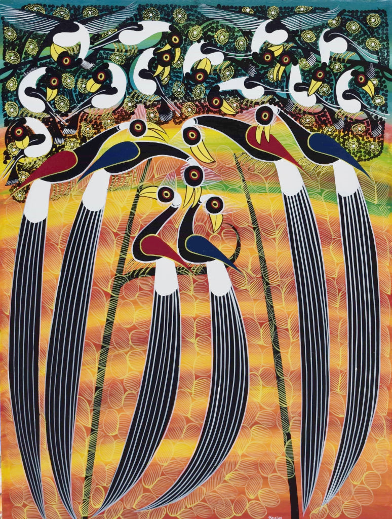 African painting of trees