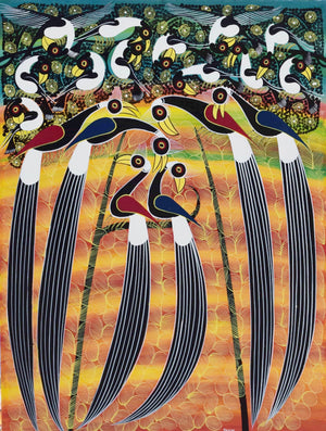 African painting of trees