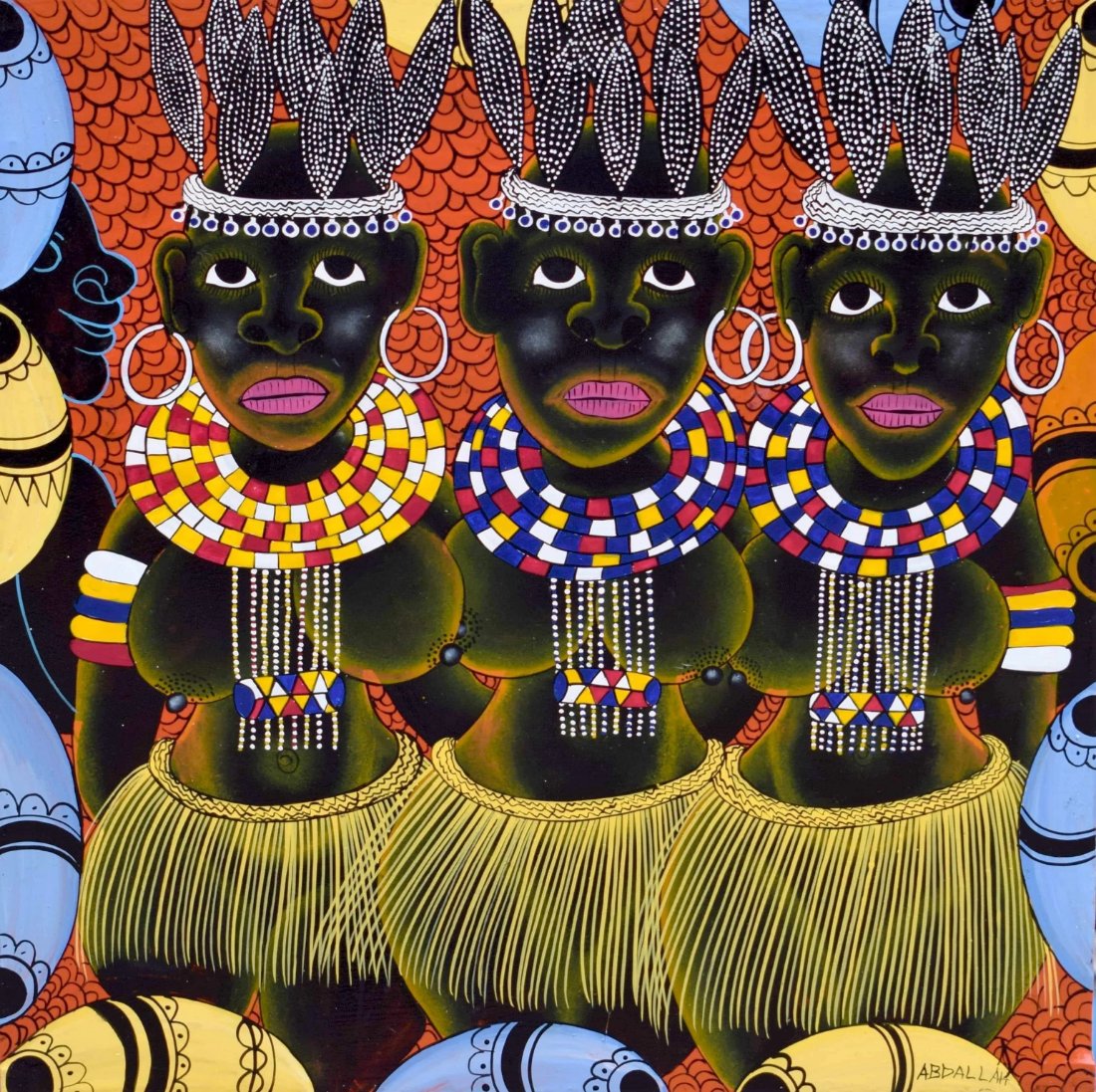 African painting of three women