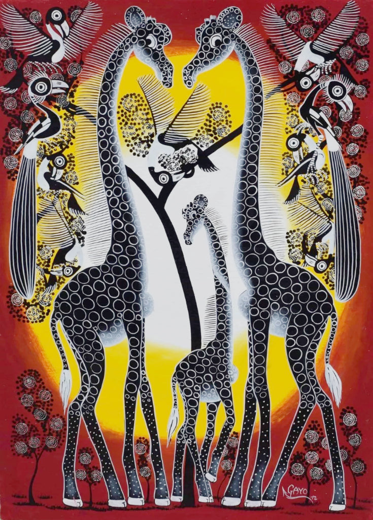 african art of animals for sale from Dar es Salaam of a giraffe