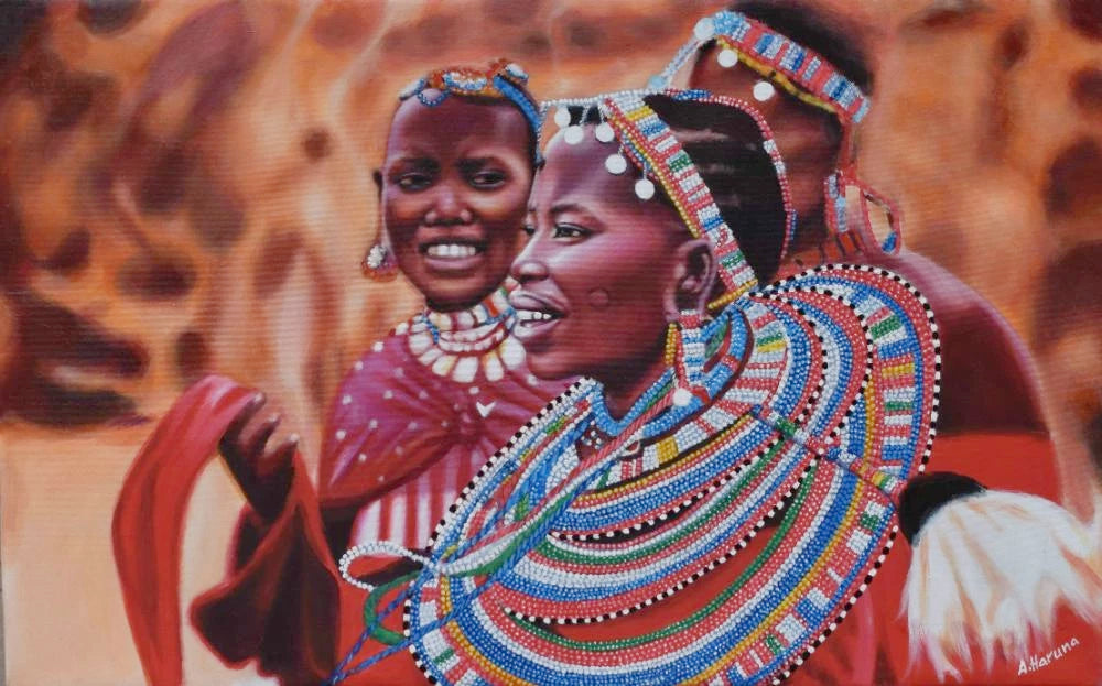 african art of a woman wearing clothes for sale