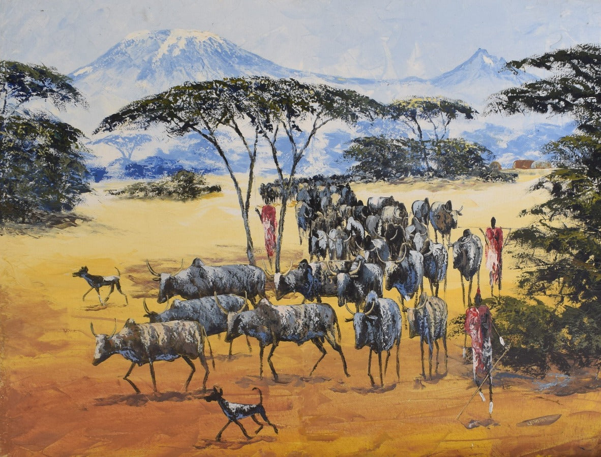 african art of animals painted for sale