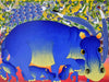 African painting of hippos for sale