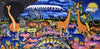 African painting of many animals