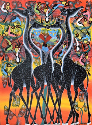 african art of some giraffes for sale