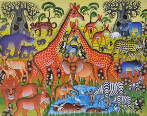 African art of giraffes